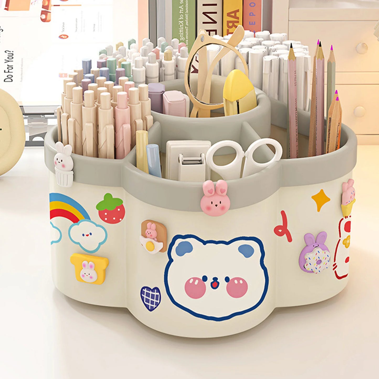 Rotating Pen, Cosmetic Brush & Accessory Holder.
