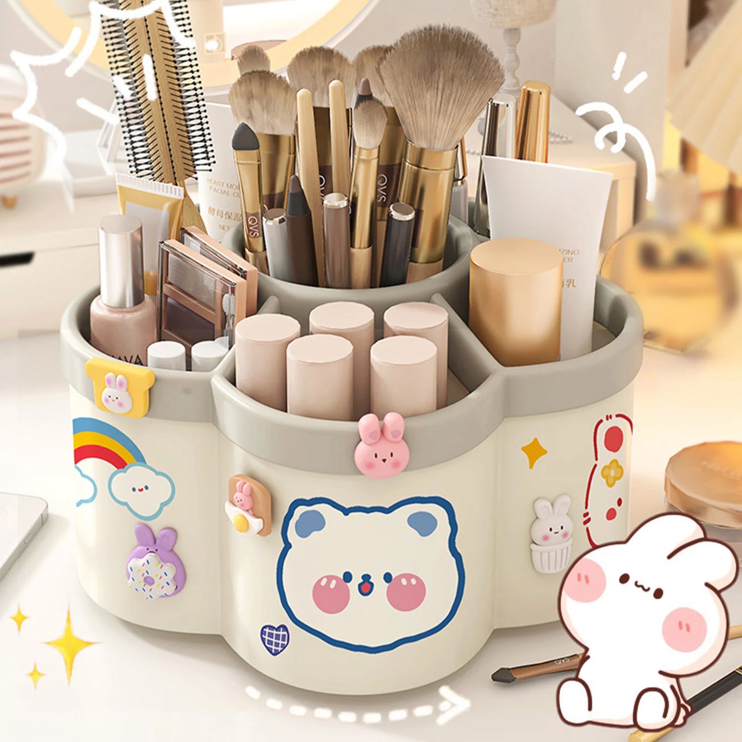 Rotating Pen, Cosmetic Brush & Accessory Holder.