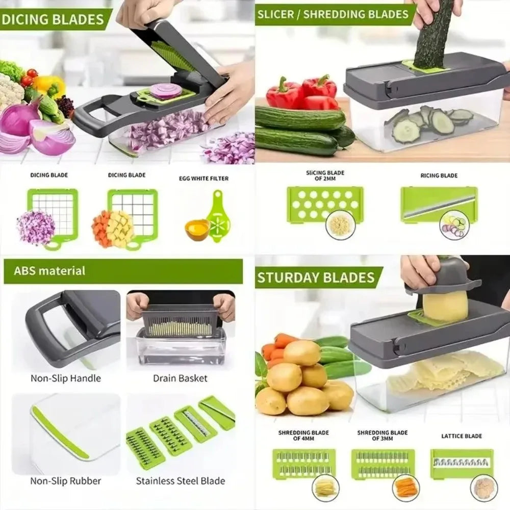 QuickPrep Multi-Function Vegetable Chopper & Food Container